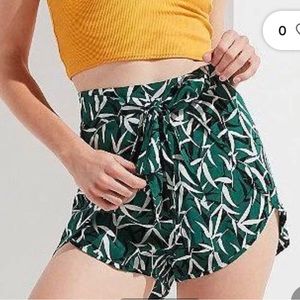 Urban Outfitters Tabby Tulip Green Wrap Shorts